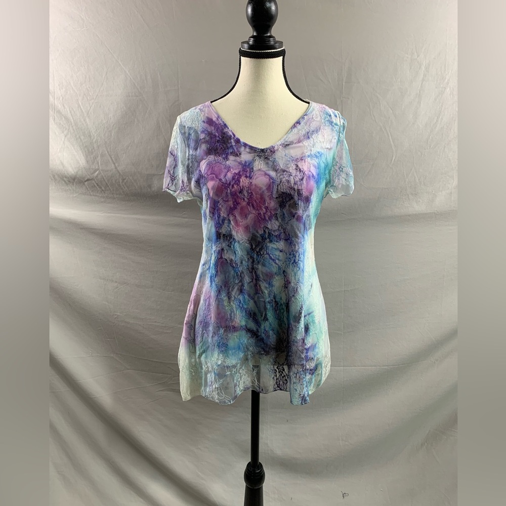 Floral Tye Dye Lace Top